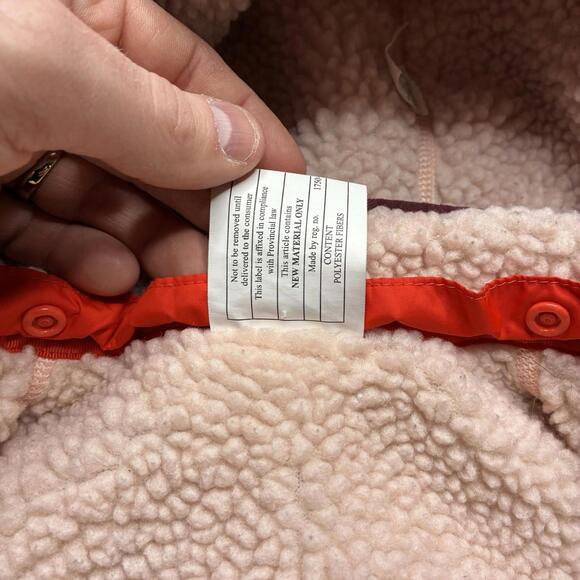 Patagonia Girls Reversible Tribbles Hoody Jacket 12-18 Month Pink Burgundy Owls - Picture 7 of 12